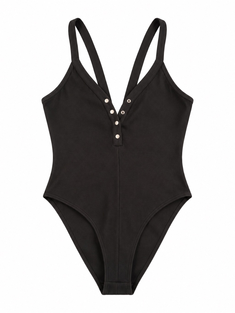 Urban Outfitters Black Snap Front Plunge Bodysuit Y2K Size M
